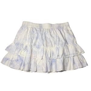 NEW Generation Love A-Line Skirt Size XL Purple Tie Dye Layered Ruffle Mini Blue